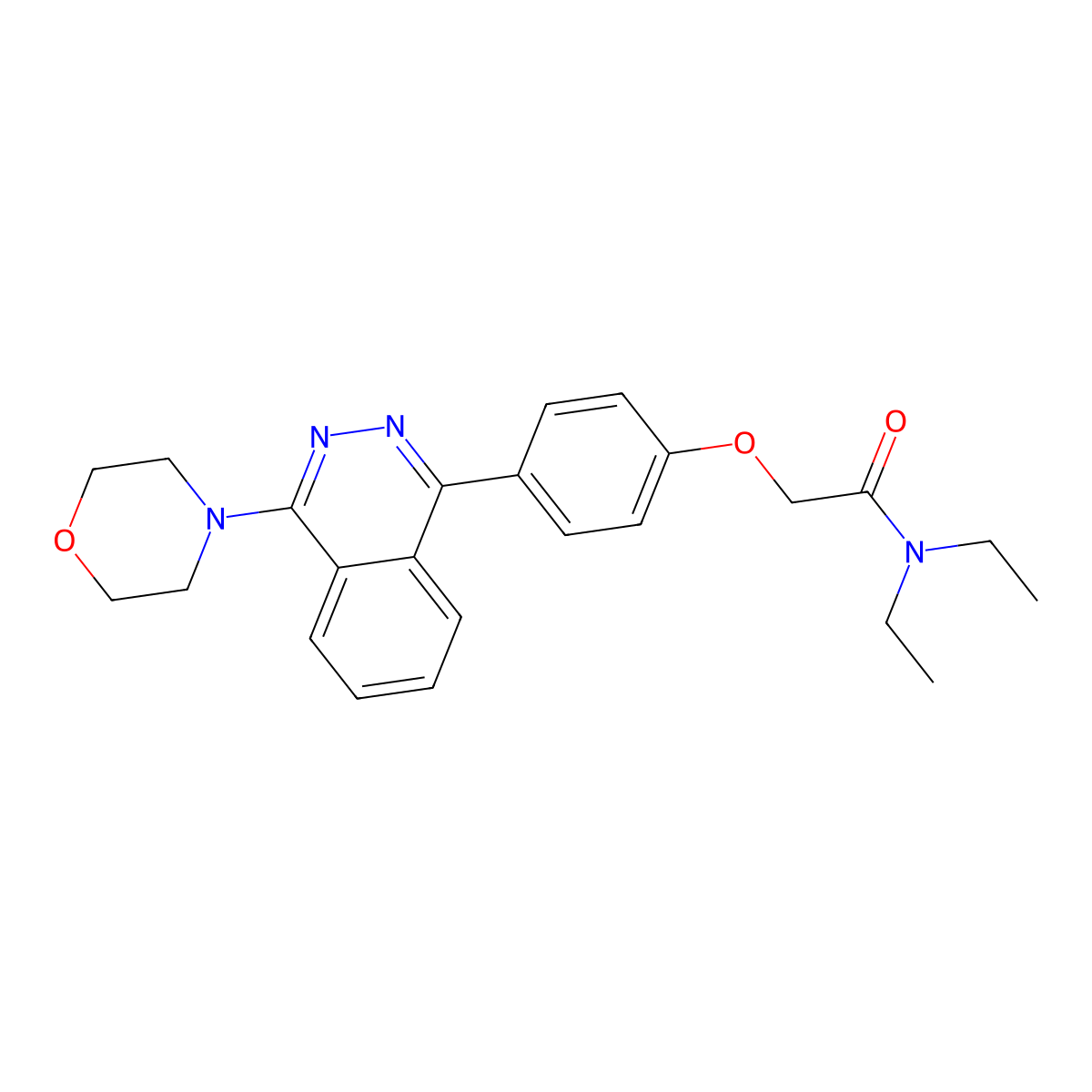 N,N-diethyl-2-[4-(4-morpholin-4-ylphthalazin-1-yl)phenoxy]acetamide molecular structure, CAS 488810-71-5