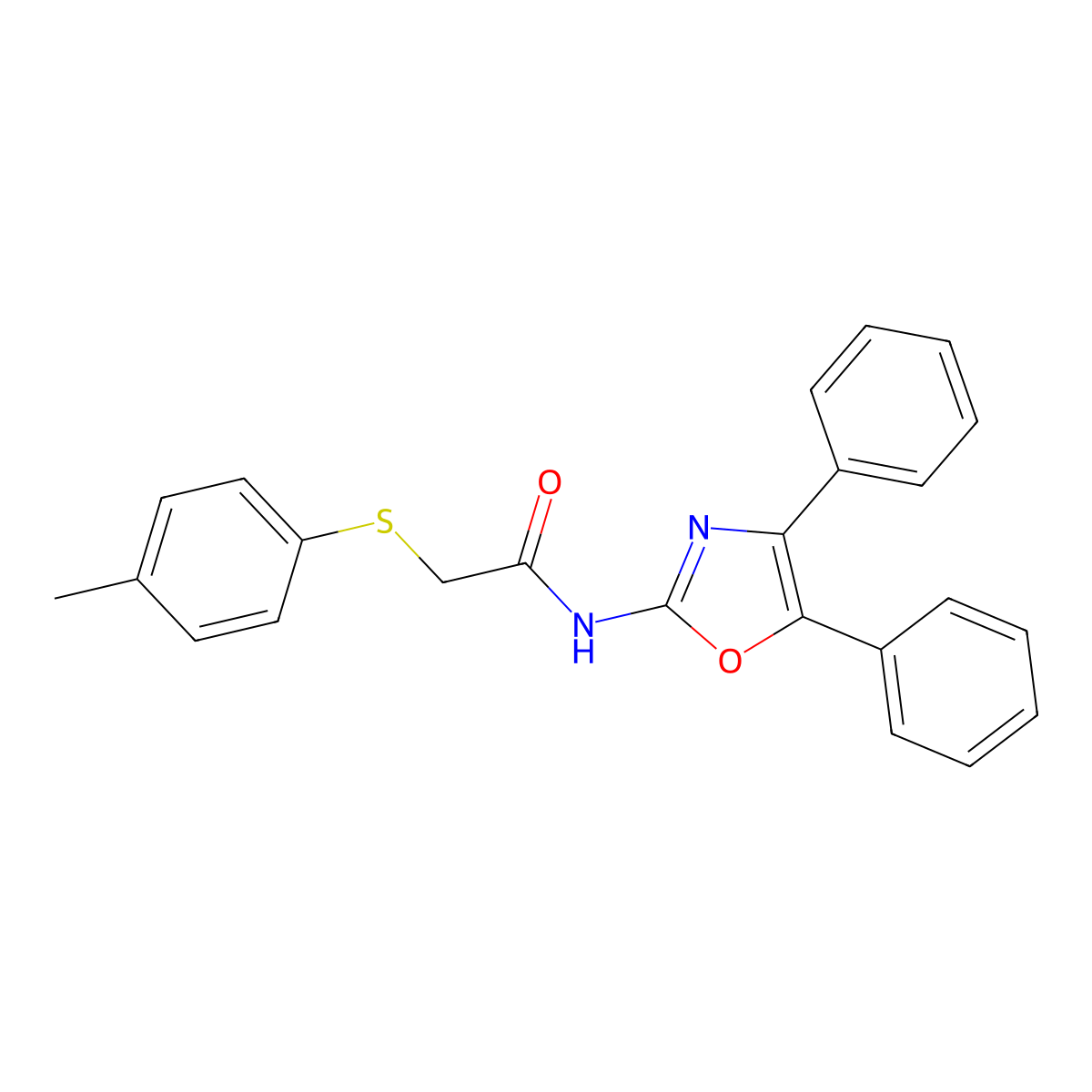 N-(4,5-diphenyl-1,3-oxazol-2-yl)-2-[(4-methylphenyl)sulfanyl]acetamide molecular structure, CAS 488811-66-1
