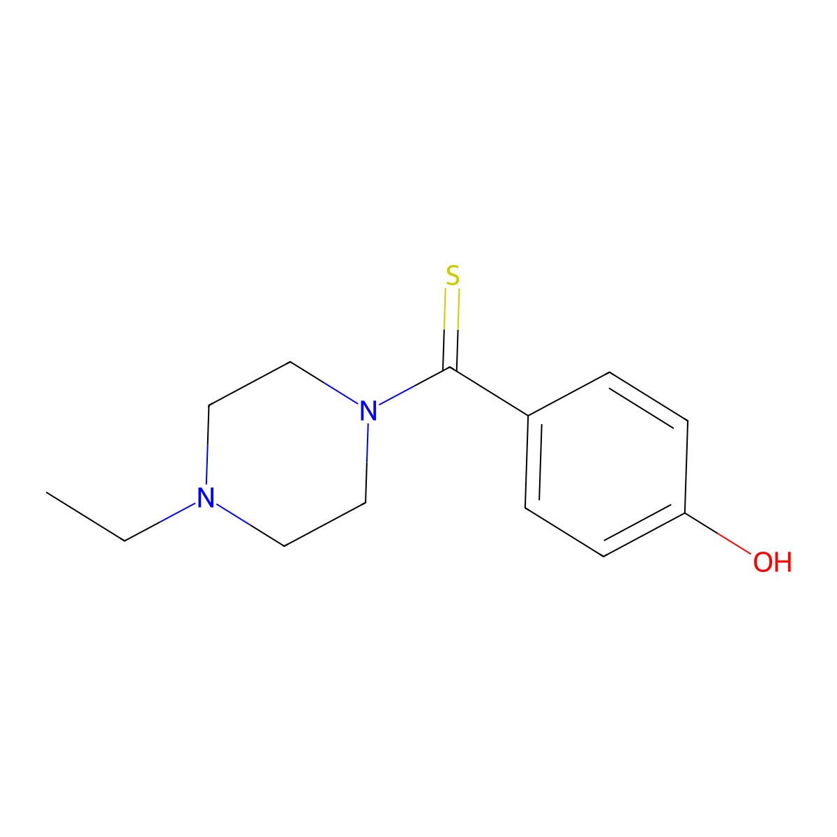 4-[(4-Ethyl-1-piperazinyl)carbonothioyl]phenol molecular structure, CAS 488811-90-1