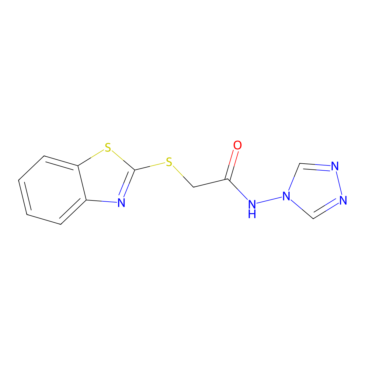 2-(1,3-benzothiazol-2-ylsulfanyl)-N-4H-1,2,4-triazol-4-ylacetamide molecular structure, CAS 488813-00-9