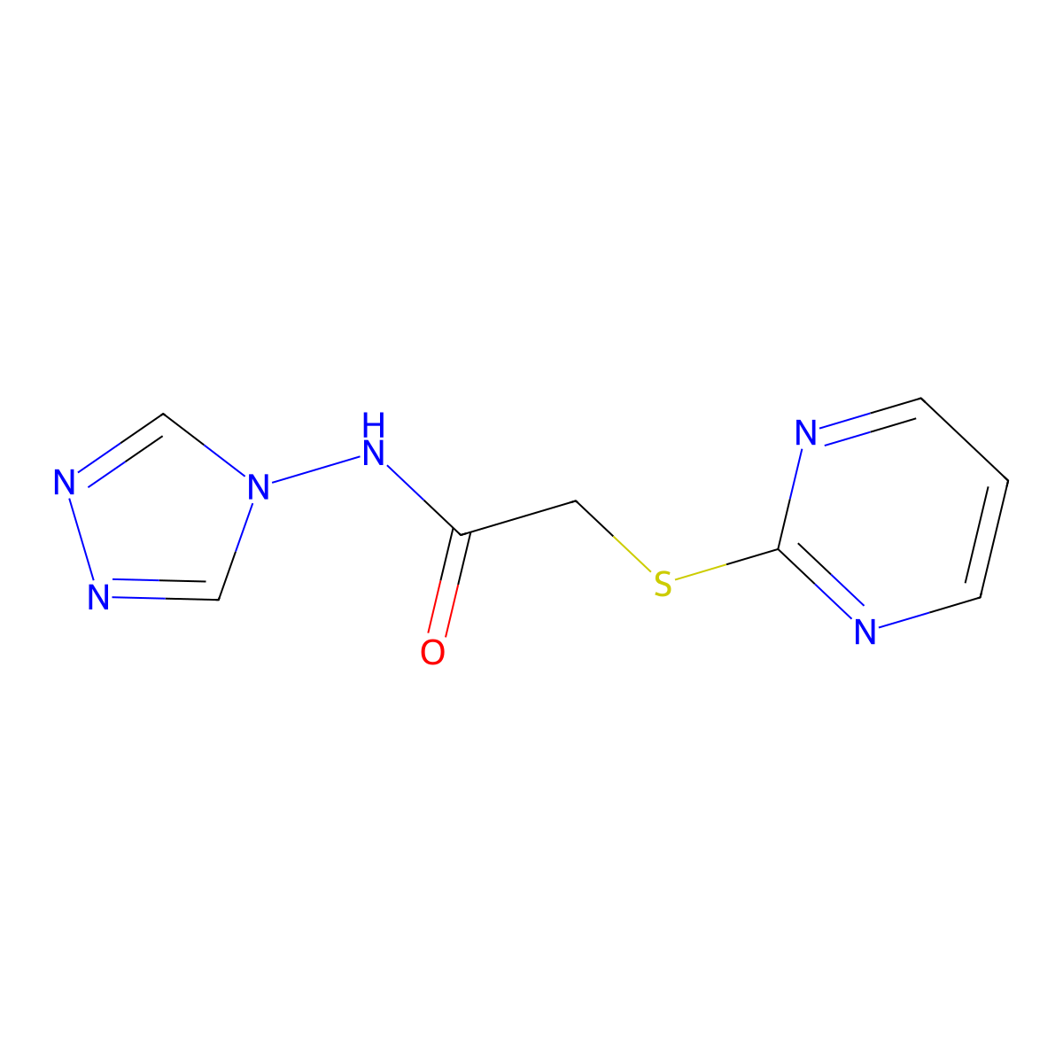 2-(2-pyrimidinylsulfanyl)-N-(4H-1,2,4-triazol-4-yl)acetamide molecular structure, CAS 488813-06-5