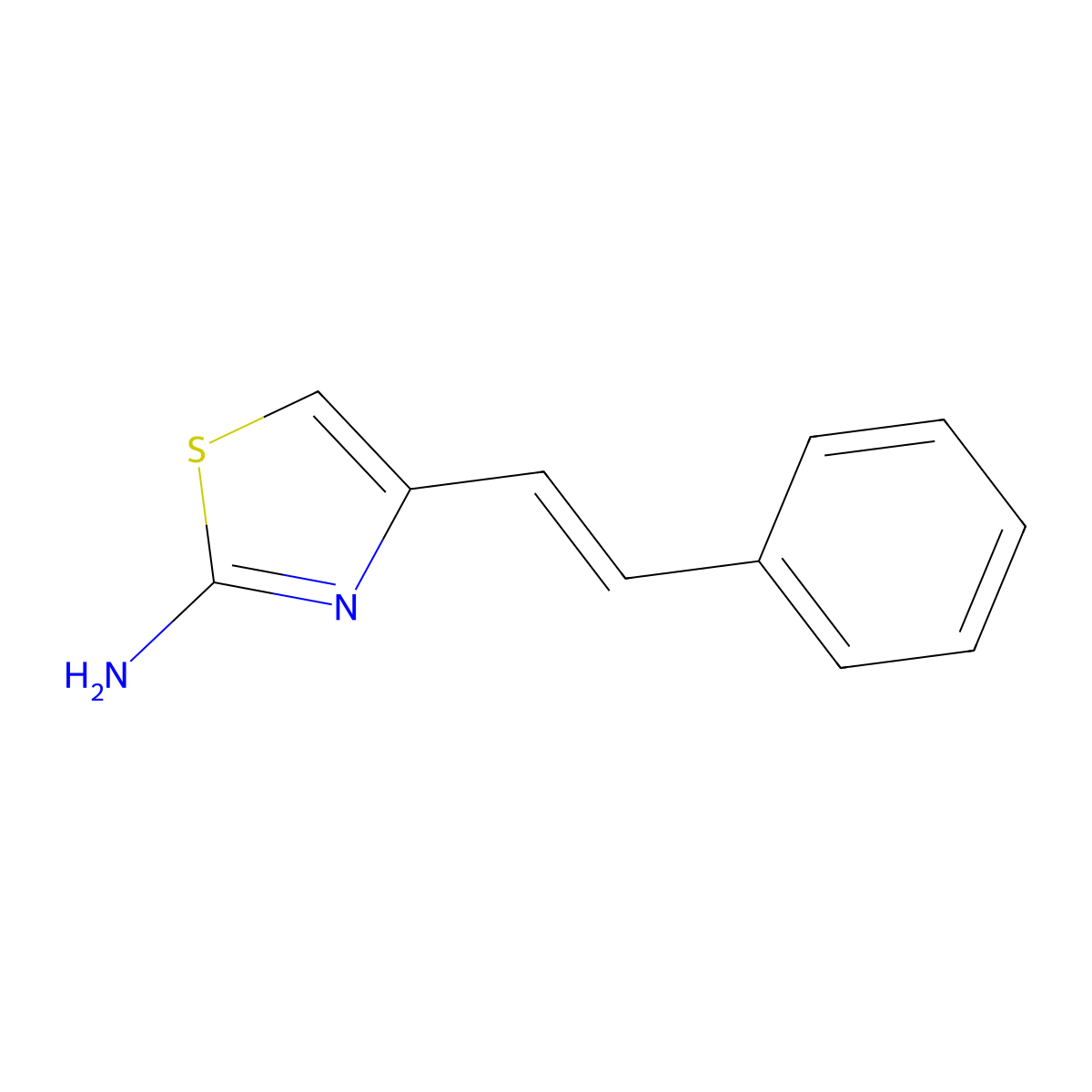 4-(2-Phenylethenyl)-1,3-thiazol-2-amine molecular structure, CAS 488816-56-4