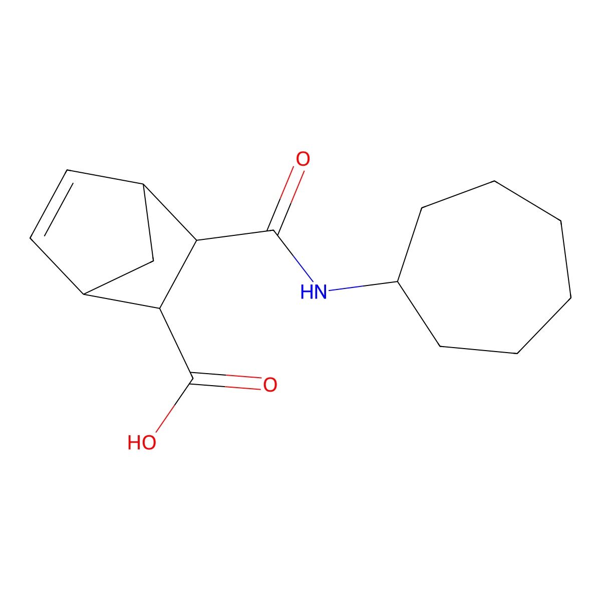 2-(Cycloheptylcarbamoyl)bicyclo[2.2.1]hept-5-ene-3-carboxylic acid molecular structure, CAS 488821-76-7