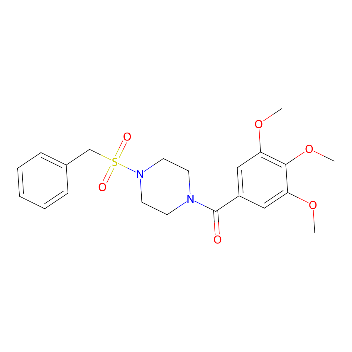 (4-Benzylsulfonylpiperazin-1-yl)-(3,4,5-trimethoxyphenyl)methanone molecular structure, CAS 488823-02-5