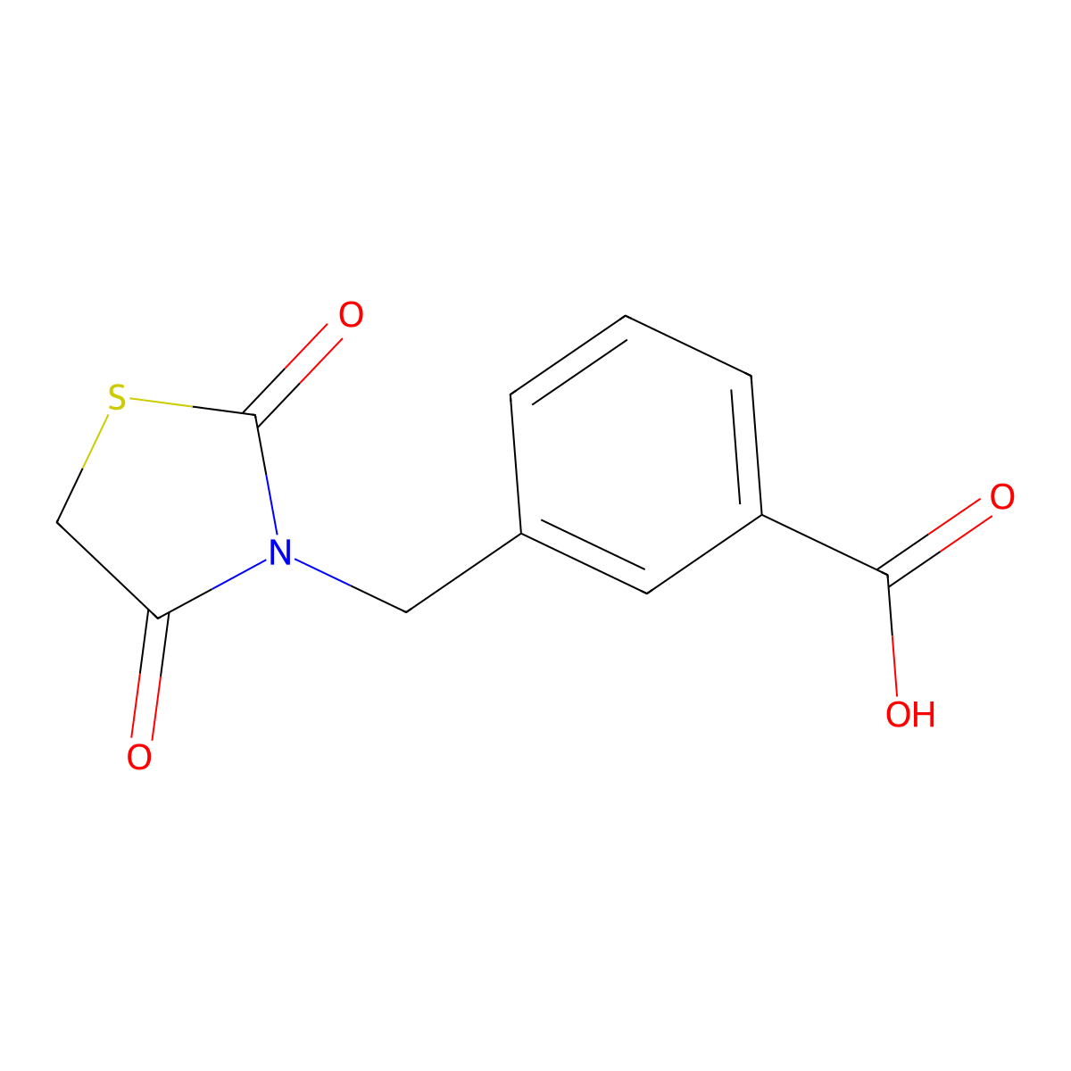 3-[(2,4-Dioxo-1,3-thiazolidin-3-yl)methyl]benzoic acid molecular structure, CAS 488823-77-4