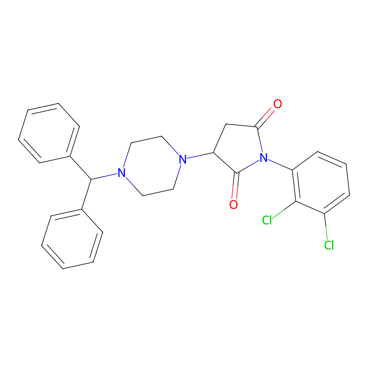 1-(2,3-Dichlorophenyl)-3-[4-(diphenylmethyl)piperazin-1-yl]pyrrolidine-2,5-dione molecular structure, CAS 488824-88-0
