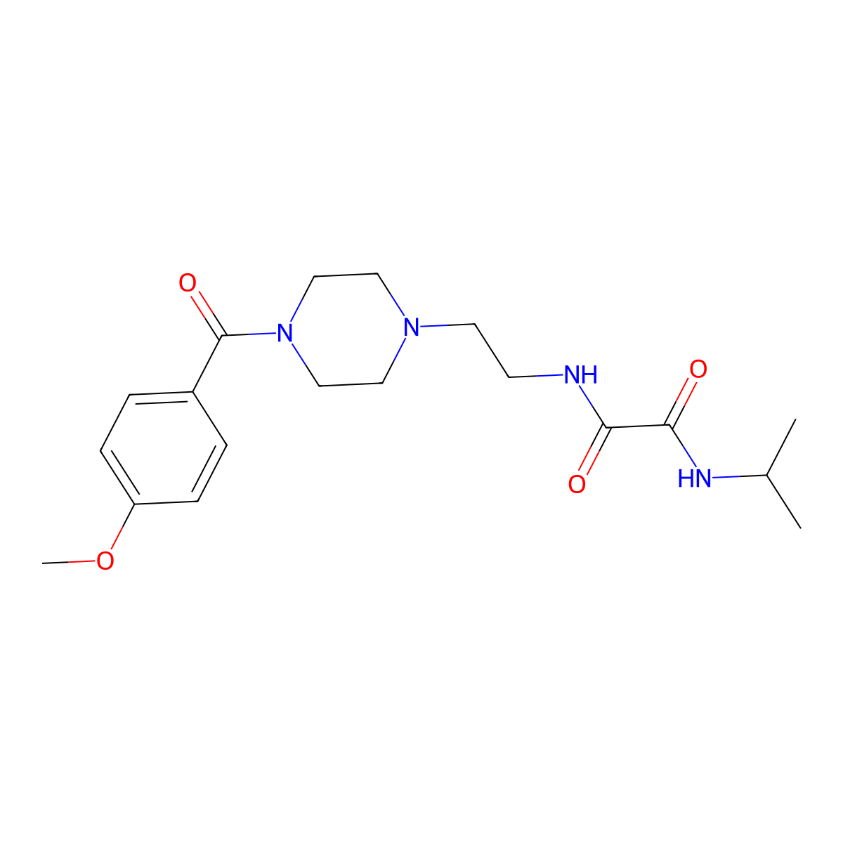 N-[2-[4-(4-methoxybenzoyl)piperazin-1-yl]ethyl]-N'-propan-2-yloxamide molecular structure, CAS 488825-66-7