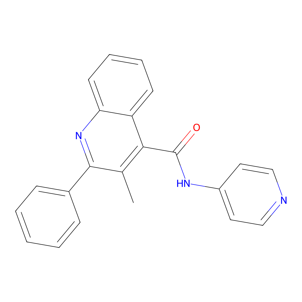 3-methyl-2-phenyl-N-pyridin-4-ylquinoline-4-carboxamide molecular structure, CAS 488825-70-3
