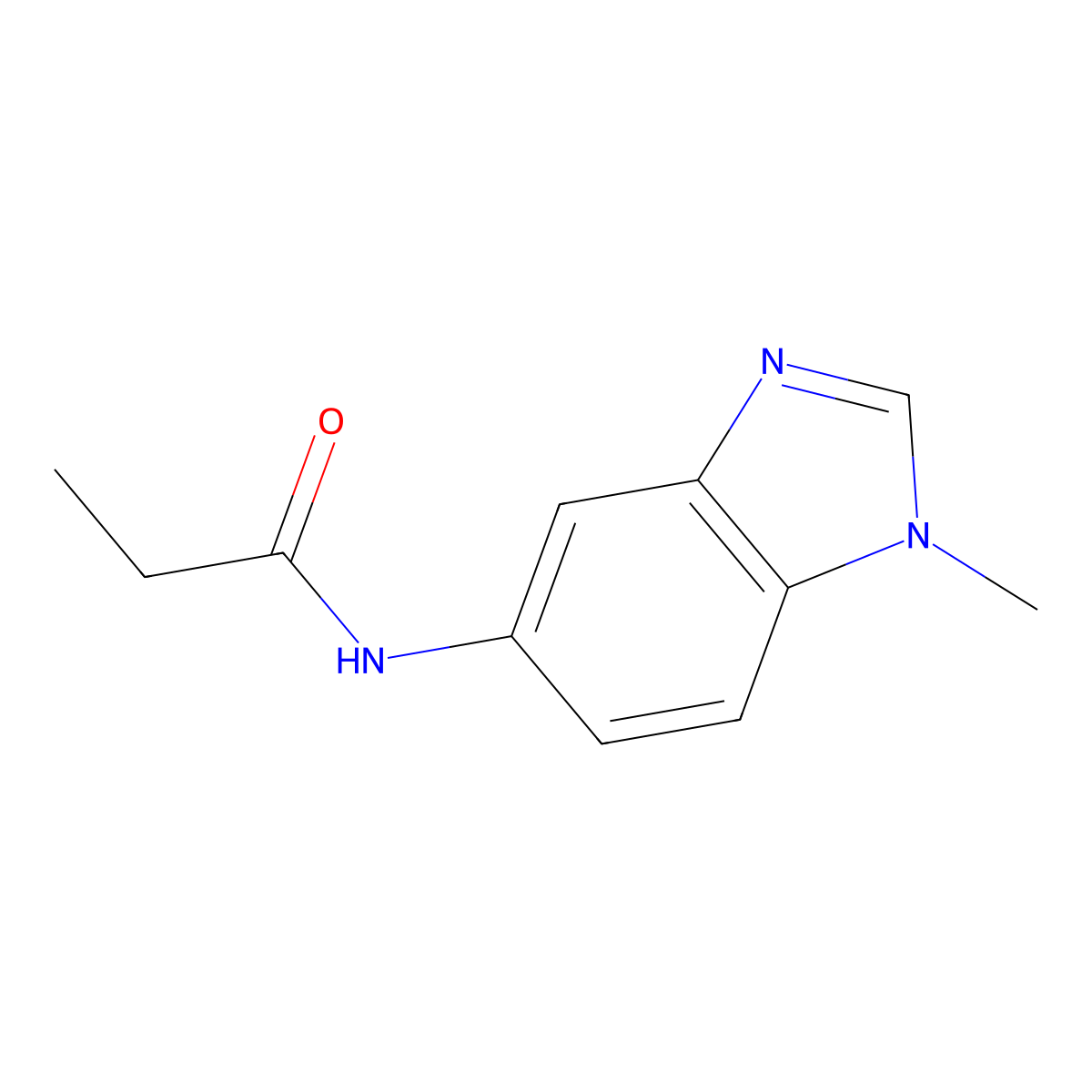 N-(1-methylbenzimidazol-5-yl)propanamide molecular structure, CAS 488826-52-4