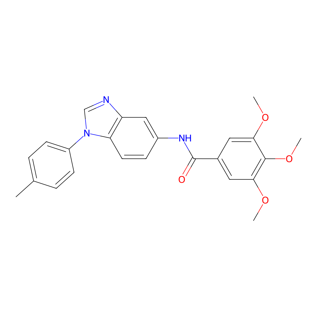 3,4,5-trimethoxy-N-[1-(4-methylphenyl)benzimidazol-5-yl]benzamide molecular structure, CAS 488826-86-4