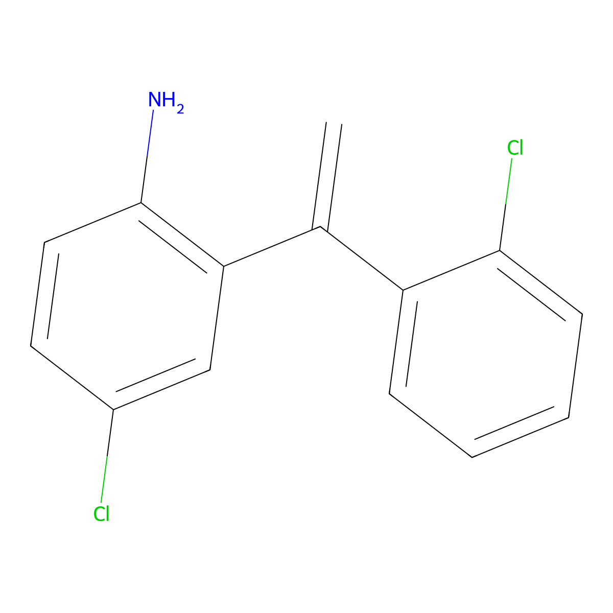 4-Chloro-2-[1-(2-chlorophenyl)ethenyl]aniline molecular structure, CAS 488828-88-2