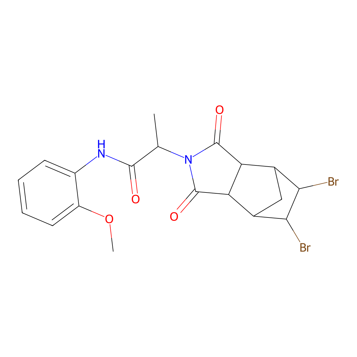 2-(8,9-dibromo-3,5-dioxo-4-azatricyclo[5.2.1.0~2,6~]dec-4-yl)-N-(2-methoxyphenyl)propanamide molecular structure, CAS 488832-30-0