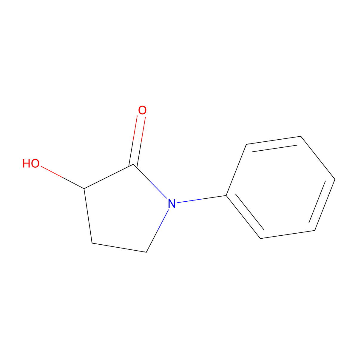 3-Hydroxy-1-phenyl-2-pyrrolidinone molecular structure, CAS 488838-55-7
