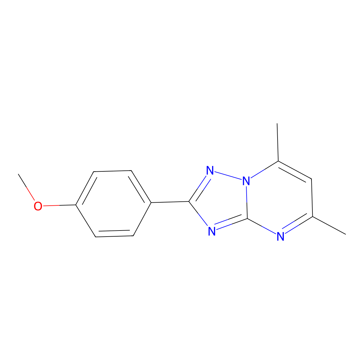 2-(4-Methoxyphenyl)-5,7-dimethyl[1,2,4]triazolo[1,5-a]pyrimidine molecular structure, CAS 488839-98-1