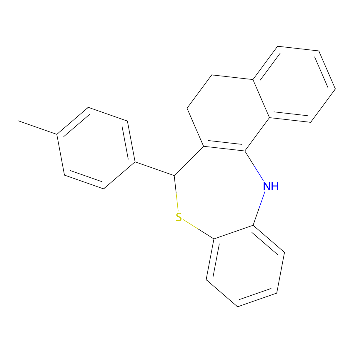 7-(4-Methylphenyl)-5,6,7,13-tetrahydronaphtho[2,1-c][1,5]benzothiazepine molecular structure, CAS 488840-21-7