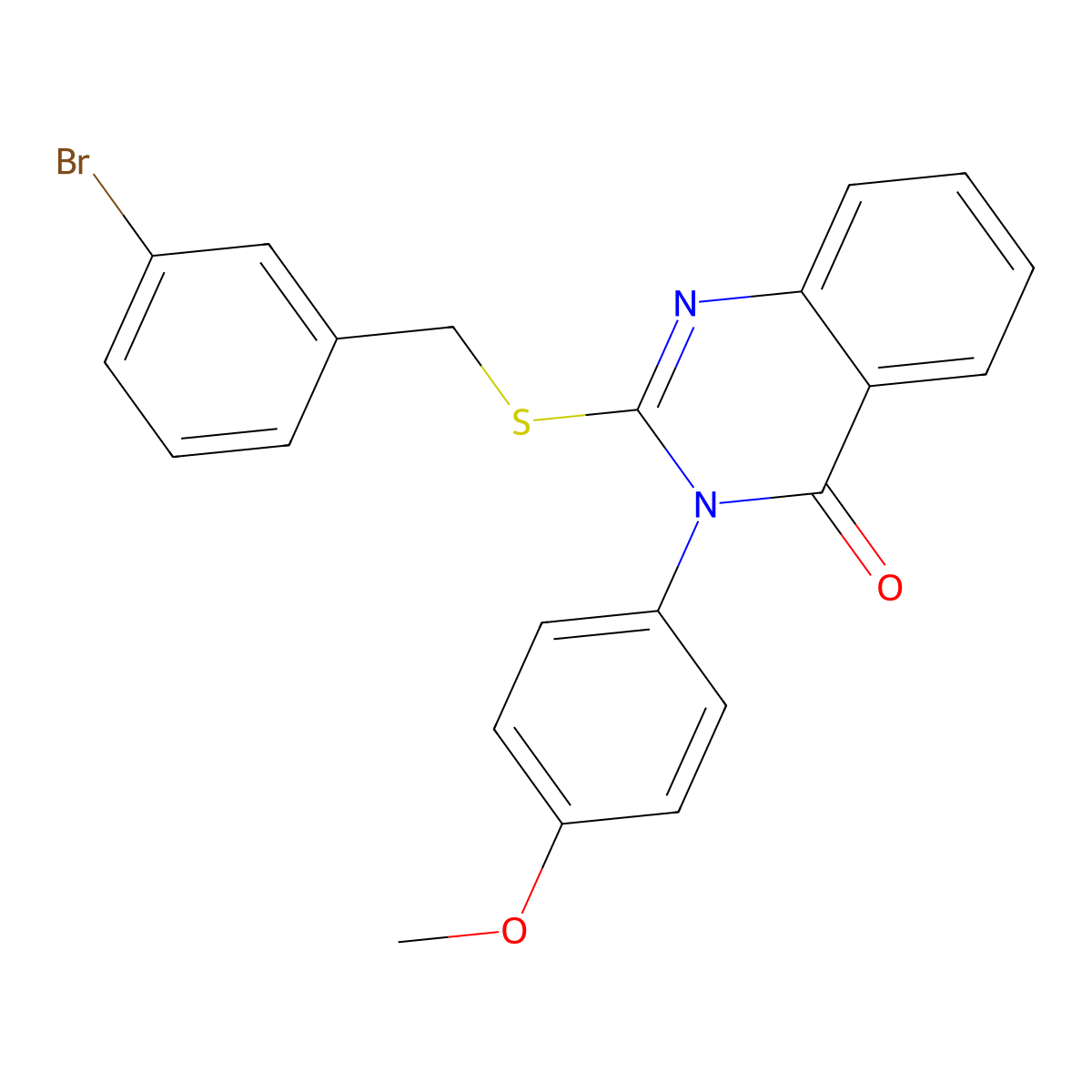 2-((3-Bromobenzyl)thio)-3-(4-methoxyphenyl)-4(3H)-quinazolinone molecular structure, CAS 488840-68-2