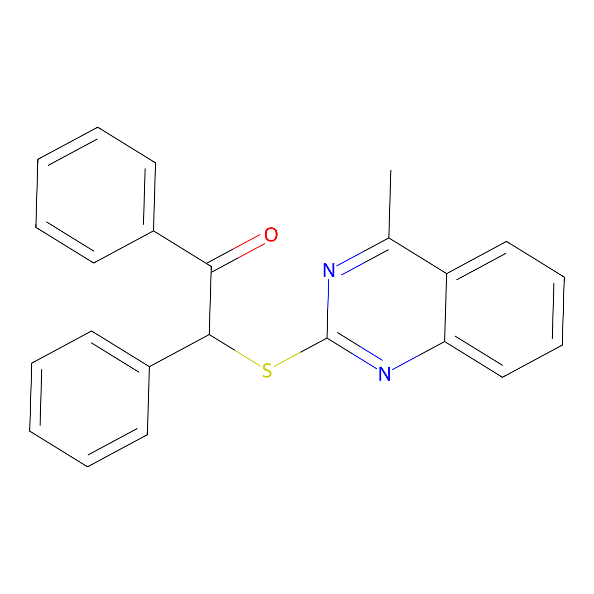 2-[(4-Methylquinazolin-2-yl)sulfanyl]-1,2-diphenylethanone molecular structure, CAS 488840-75-1