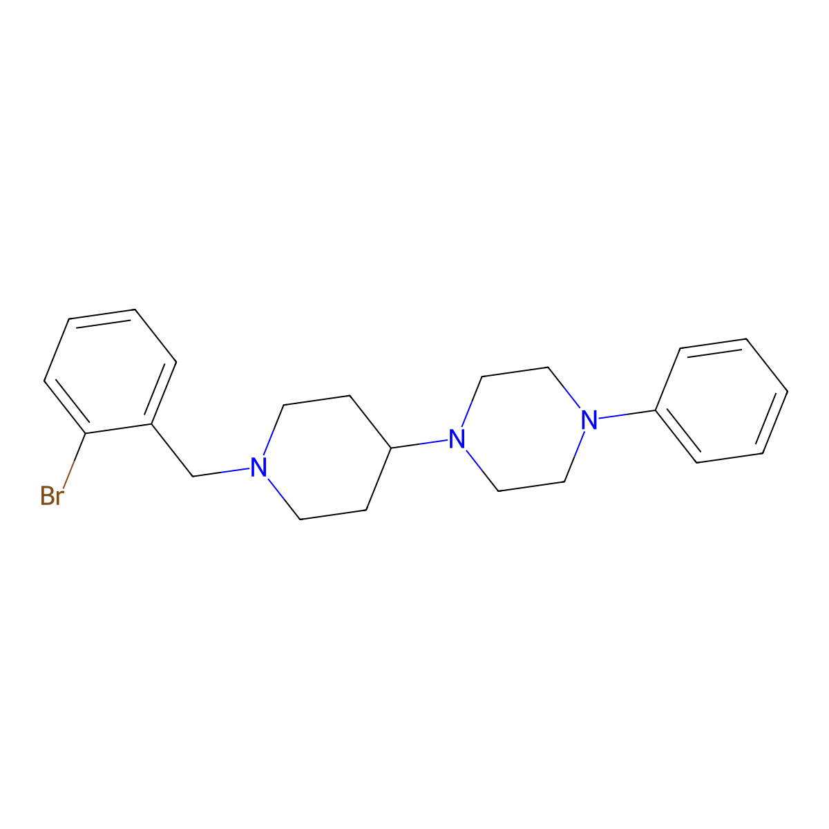 1-[1-[(2-Bromophenyl)methyl]piperidin-4-yl]-4-phenylpiperazine molecular structure, CAS 488840-96-6
