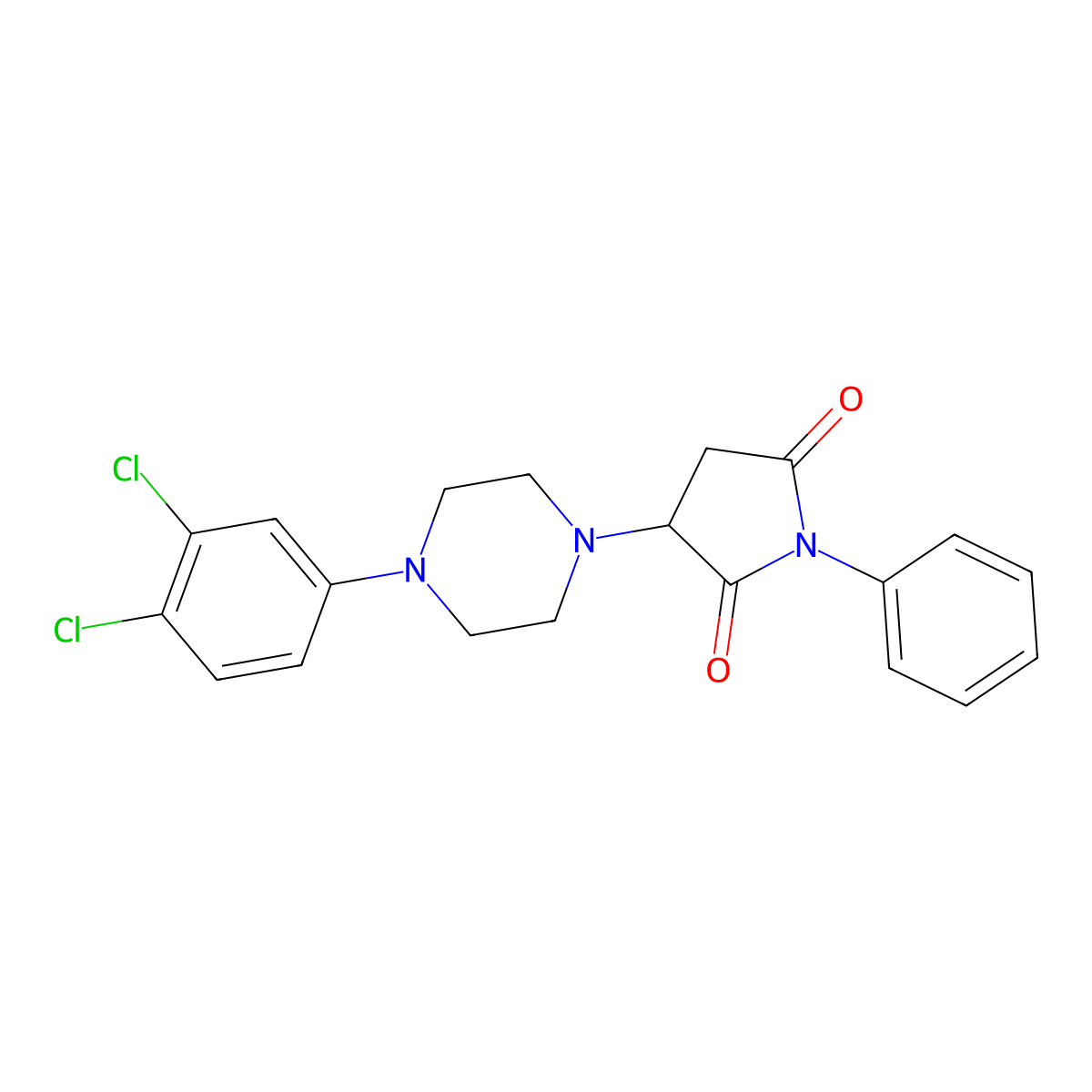 3-[4-(3,4-Dichlorophenyl)piperazin-1-yl]-1-phenylpyrrolidine-2,5-dione molecular structure, CAS 488841-98-1