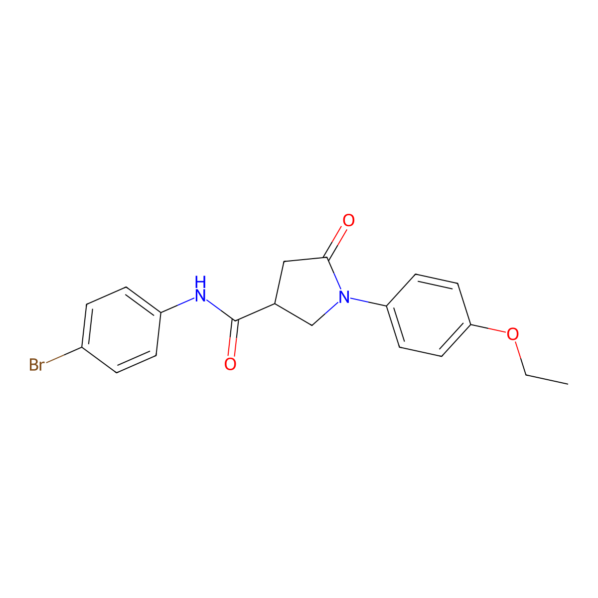 N-(4-bromophenyl)-1-(4-ethoxyphenyl)-5-oxopyrrolidine-3-carboxamide molecular structure, CAS 488842-08-6
