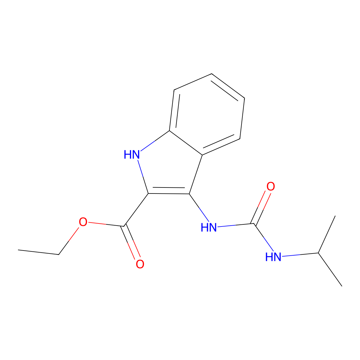 ethyl 3-(propan-2-ylcarbamoylamino)-1H-indole-2-carboxylate molecular structure, CAS 488842-19-9