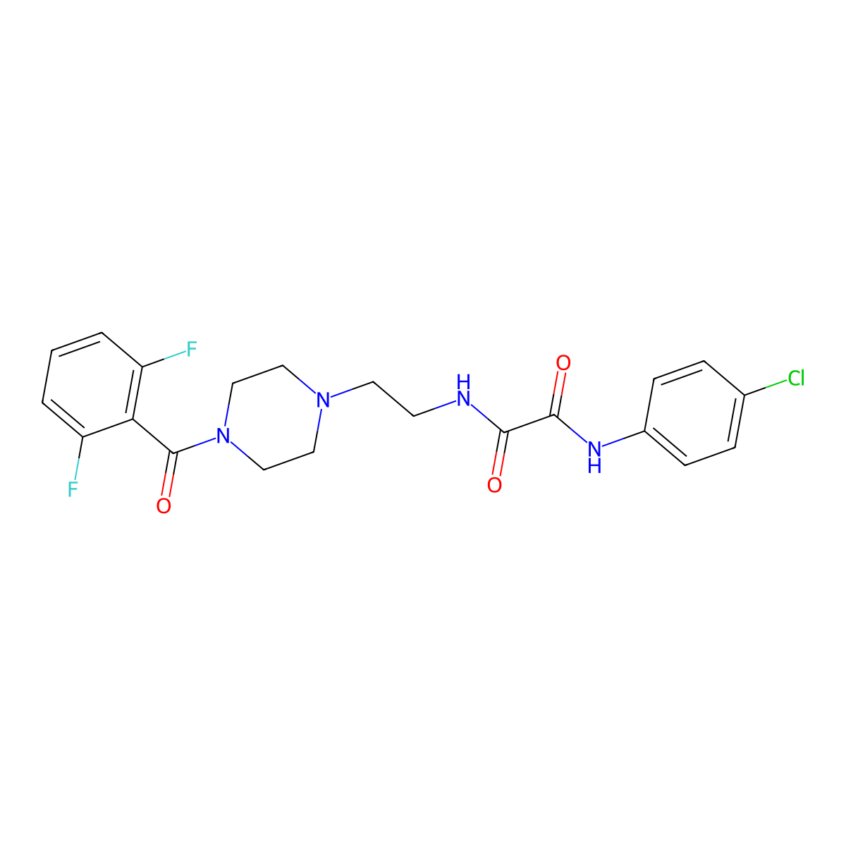 N'-(4-chlorophenyl)-N-[2-[4-(2,6-difluorobenzoyl)piperazin-1-yl]ethyl]oxamide molecular structure, CAS 488842-35-9