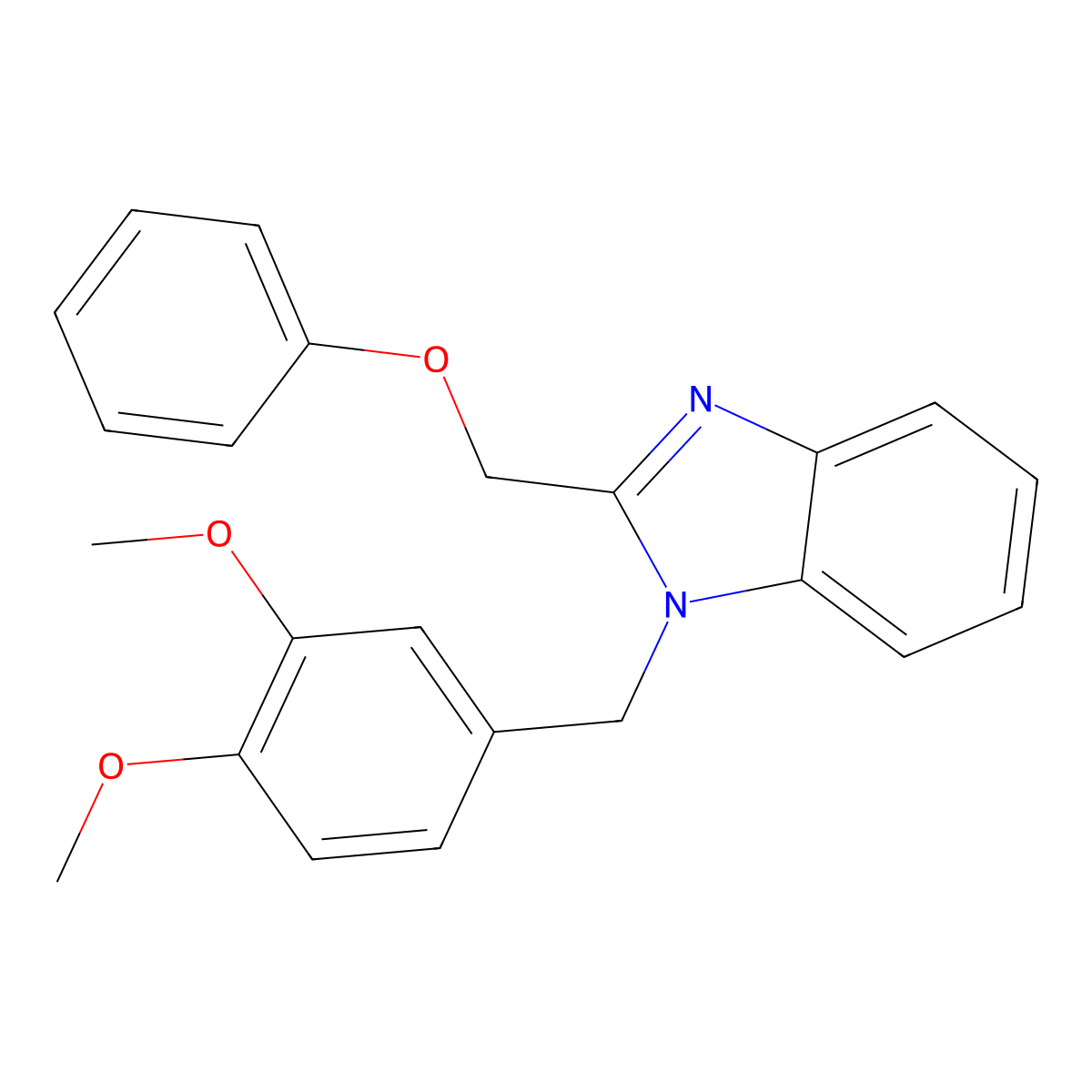 1-(3,4-dimethoxybenzyl)-2-(phenoxymethyl)-1H-benzo[d]imidazole molecular structure, CAS 488842-84-8