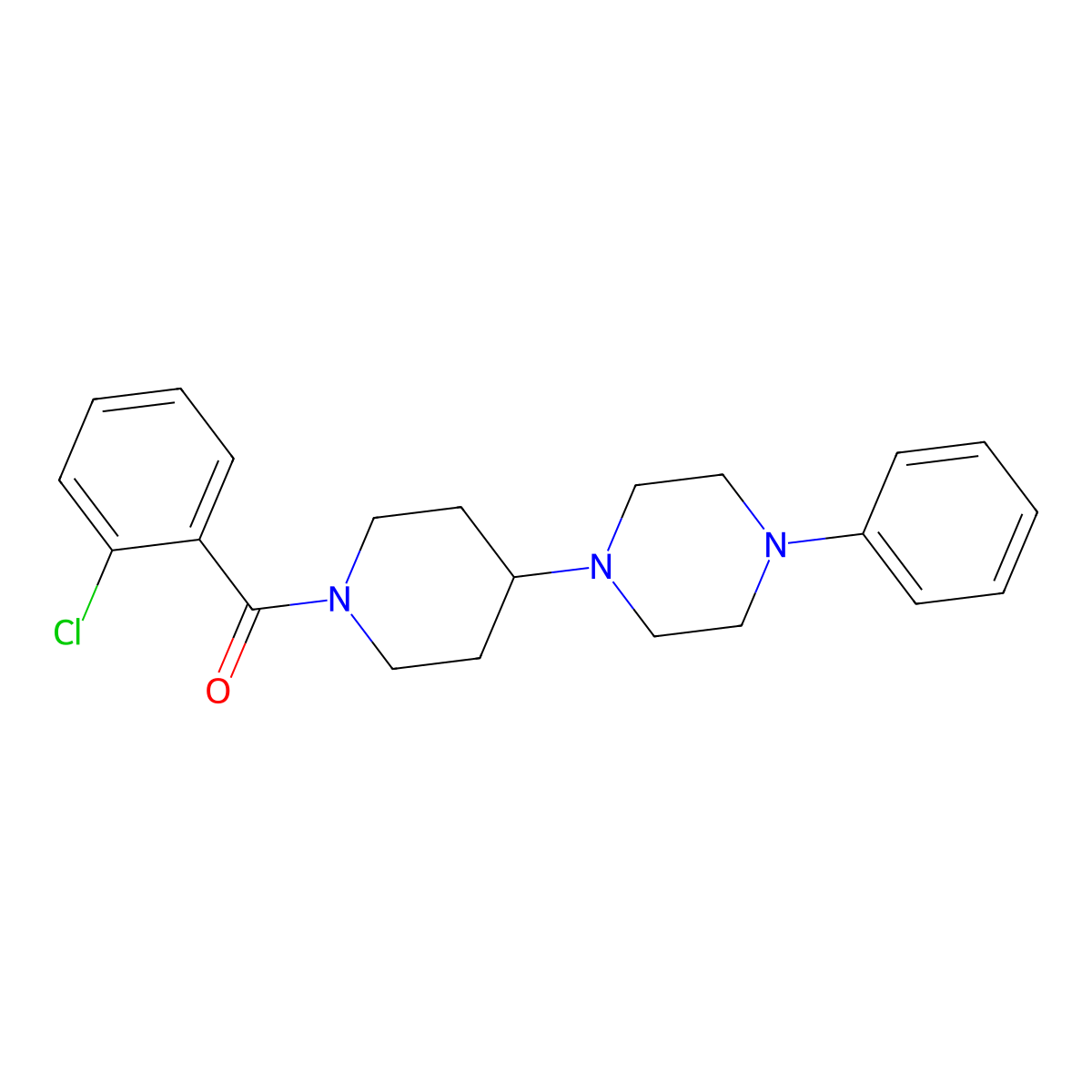 (2-Chlorophenyl)-[4-(4-phenylpiperazin-1-yl)piperidin-1-yl]methanone molecular structure, CAS 488842-94-0