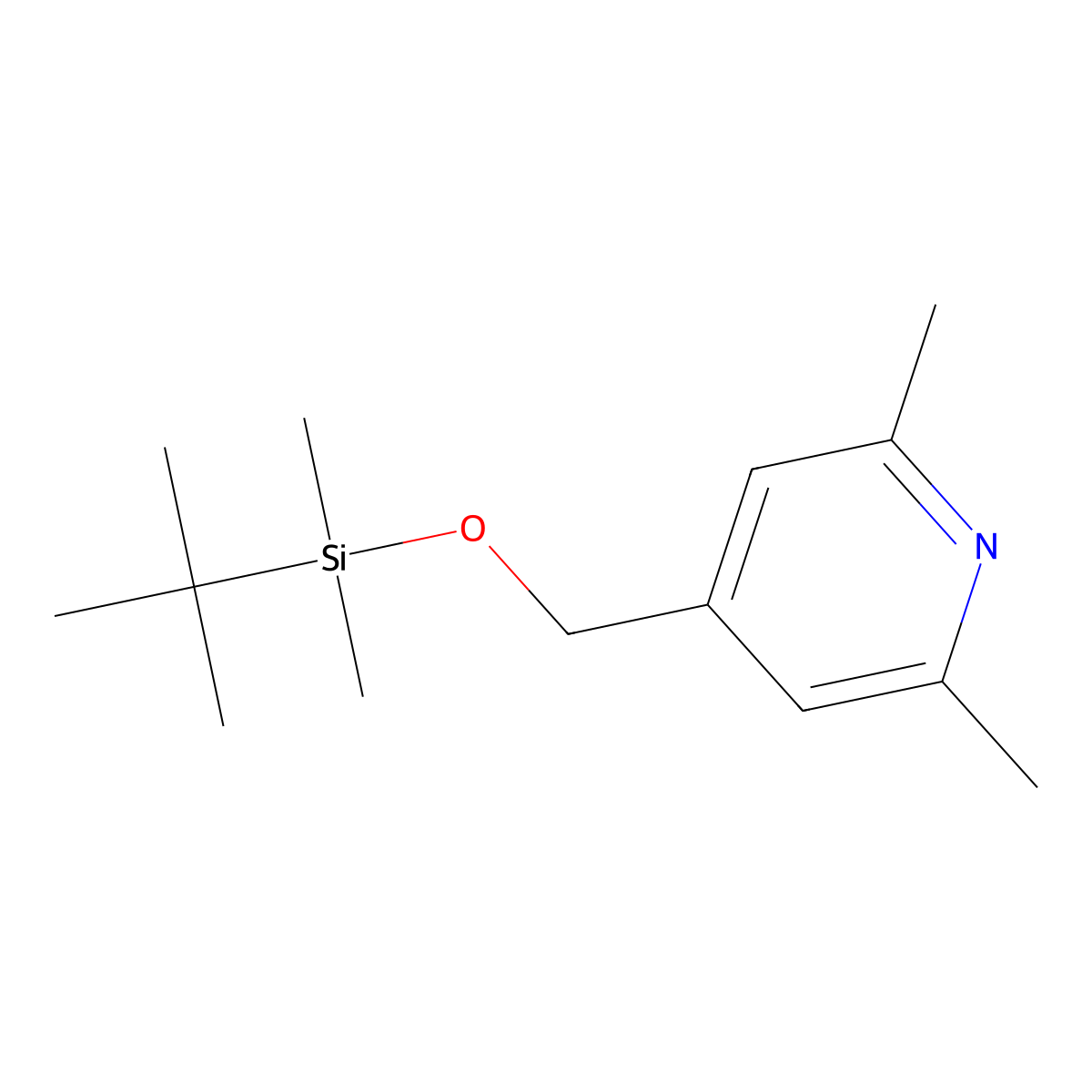 4-(((tert-Butyldimethylsilyl)oxy)methyl)-2,6-dimethylpyridine molecular structure, CAS 488850-57-3