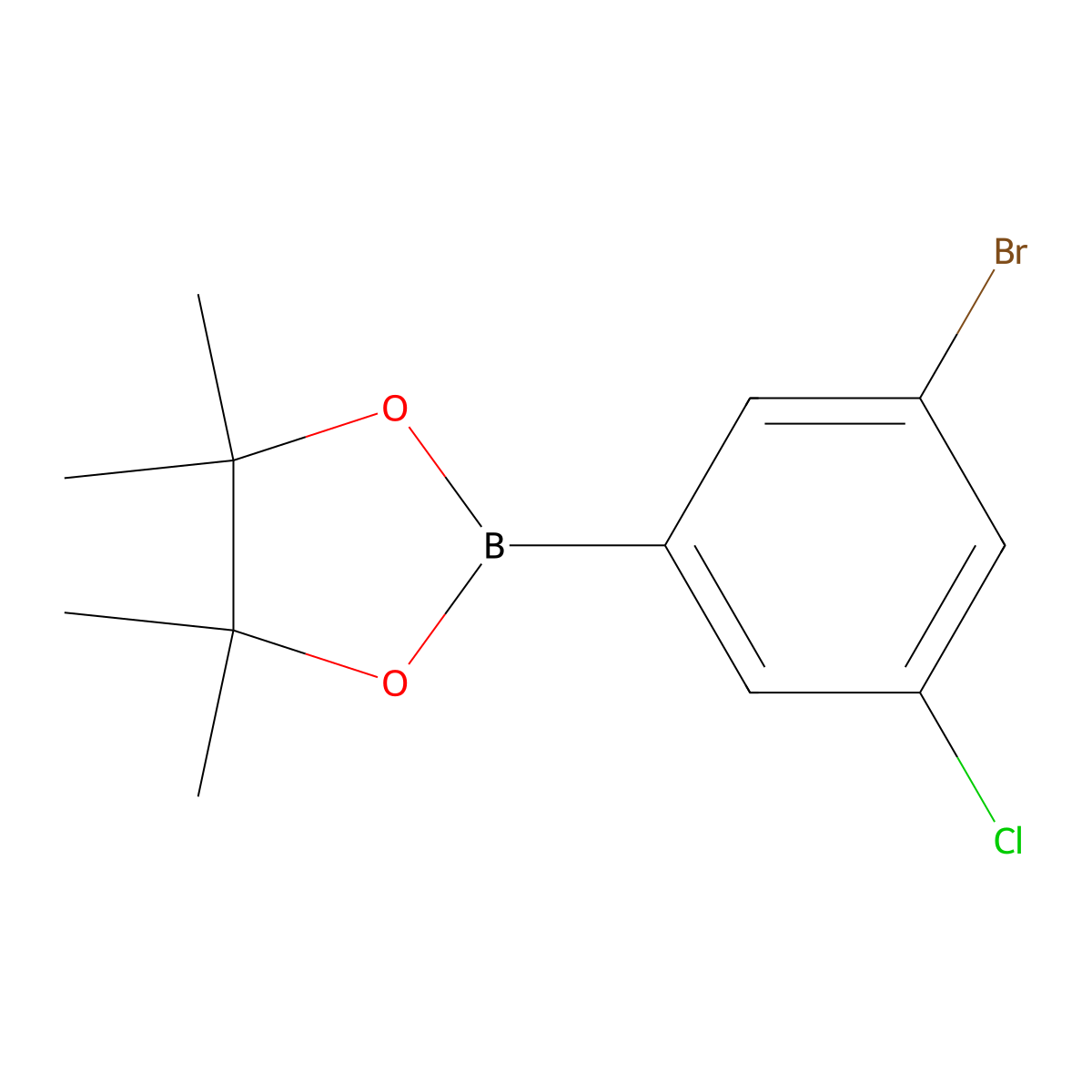 2-(3-Bromo-5-chlorophenyl)-4,4,5,5-tetramethyl-1,3,2-dioxaborolane molecular structure, CAS 488850-91-5