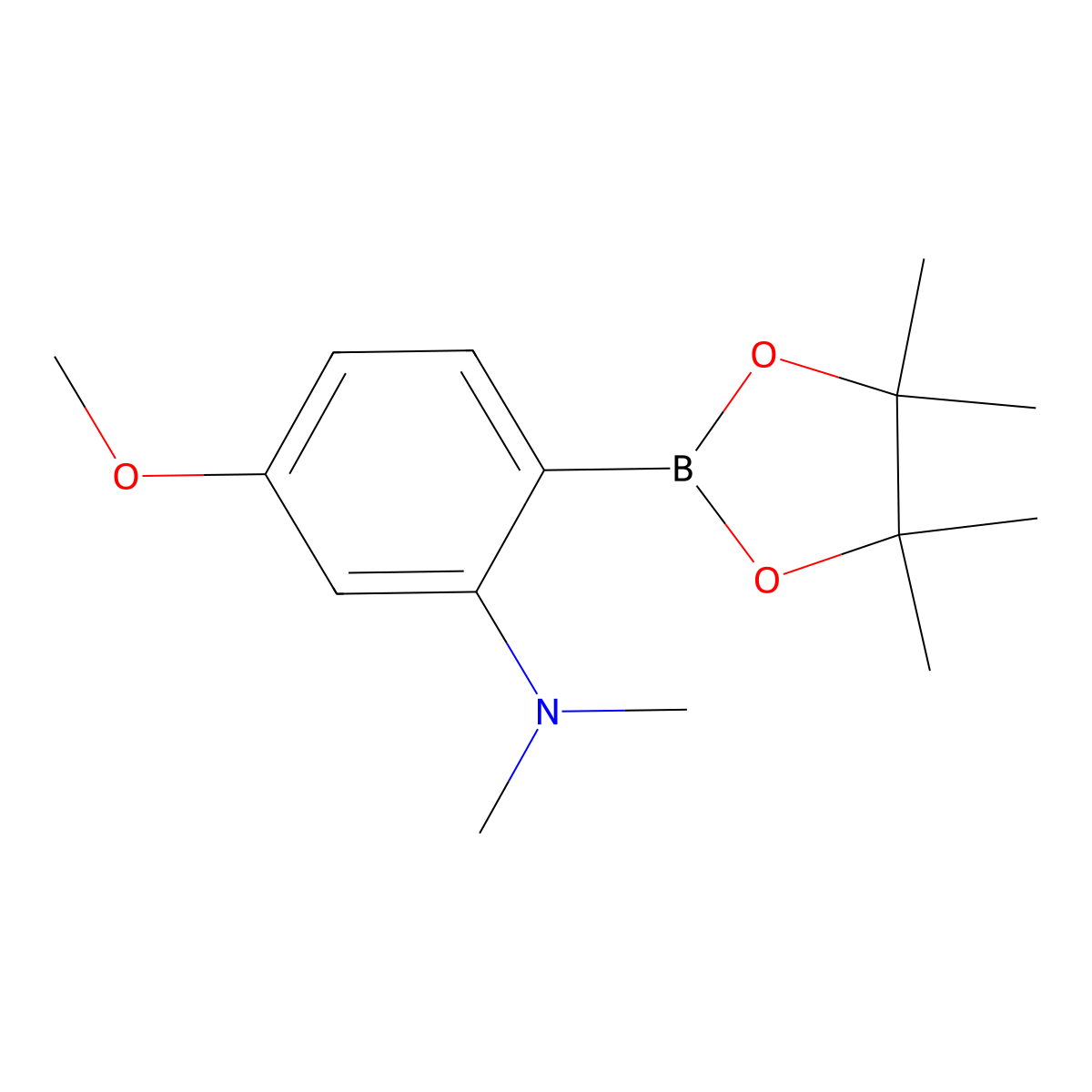 5-Methoxy-N,N-dimethyl-2-(4,4,5,5-tetramethyl-1,3,2-dioxaborolan-2-yl)aniline molecular structure, CAS 488850-93-7