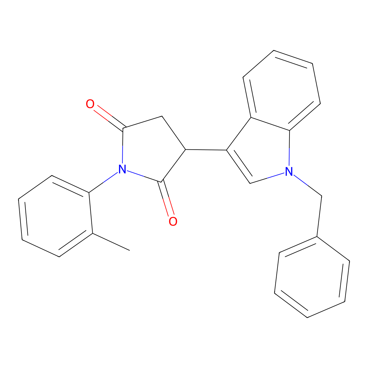 3-(1-benzyl-1H-indol-3-yl)-1-(2-methylphenyl)-2,5-pyrrolidinedione molecular structure, CAS 488851-04-3