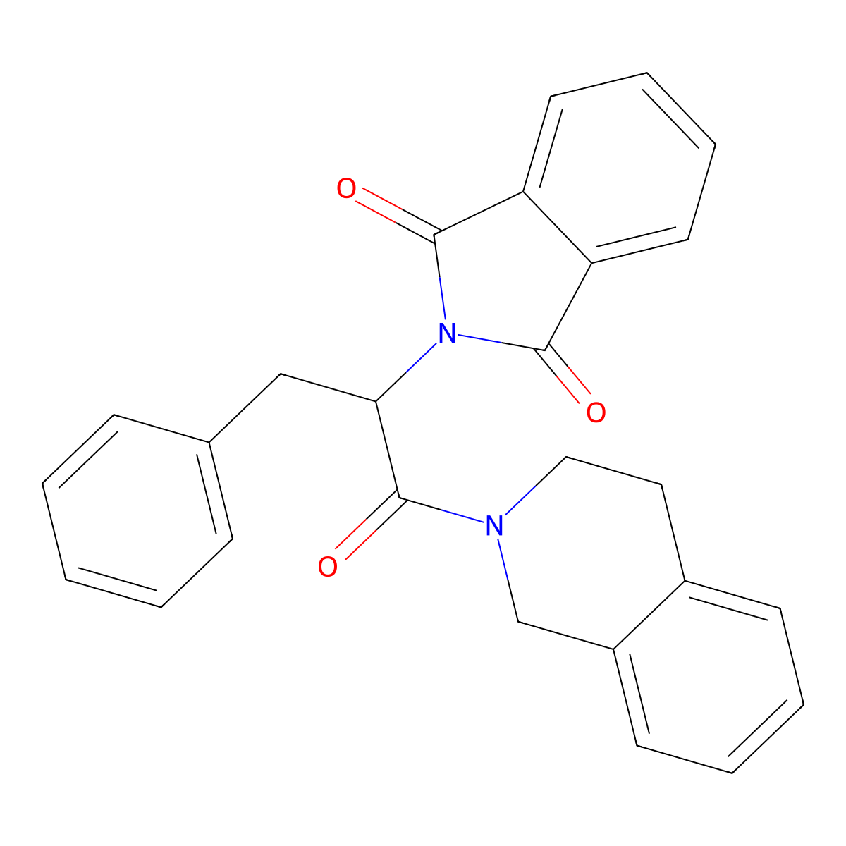 2-[1-(3,4-dihydroisoquinolin-2(1H)-yl)-1-oxo-3-phenylpropan-2-yl]-1H-isoindole-1,3(2H)-dione molecular structure, CAS 488851-47-4