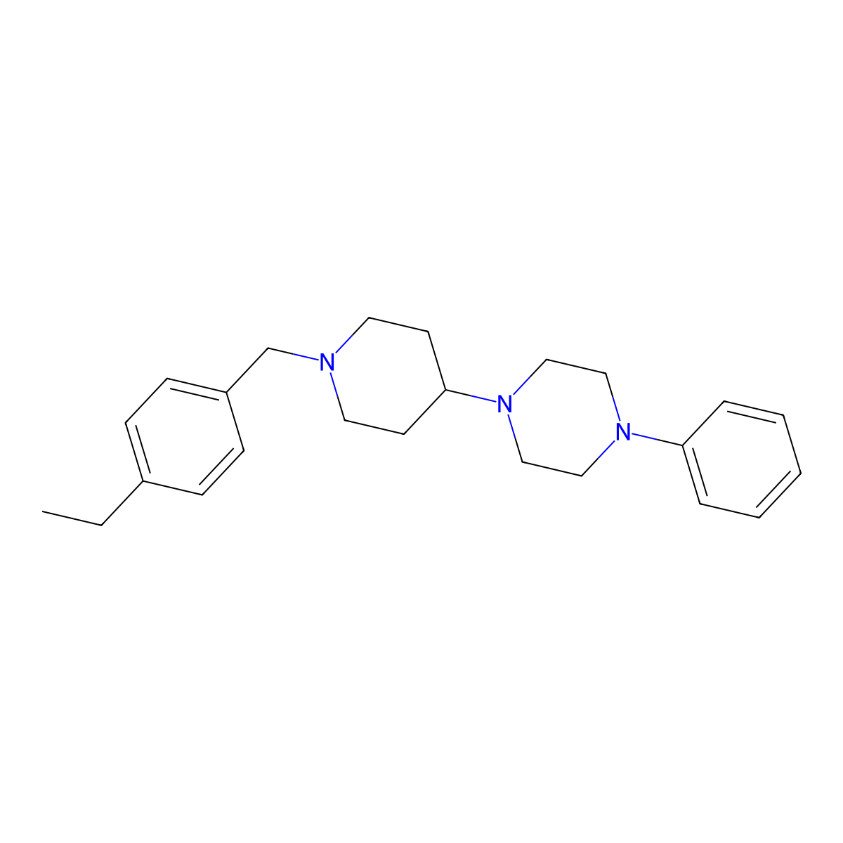 1-[1-[(4-Ethylphenyl)methyl]piperidin-4-yl]-4-phenylpiperazine molecular structure, CAS 488852-99-9