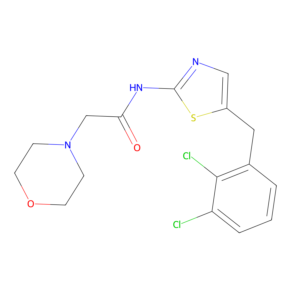 N-[5-(2,3-Dichloro-benzyl)-thiazol-2-yl]-2-morpholin-4-yl-acetamide molecular structure, CAS 488853-63-0