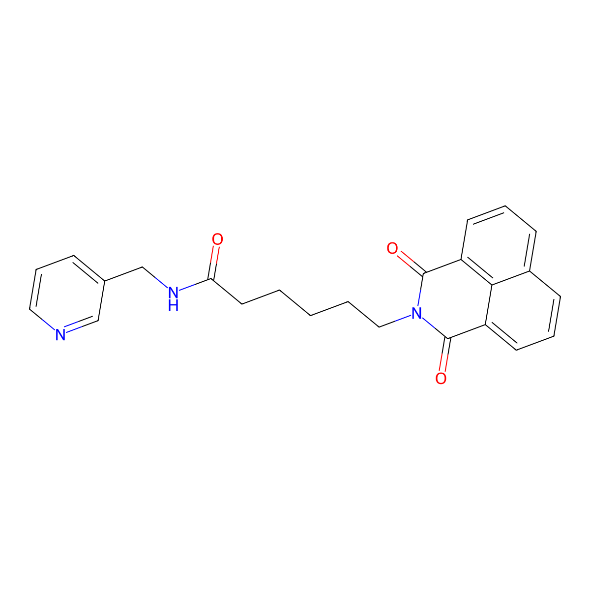 6-(1,3-dioxo-1H-benzo[de]isoquinolin-2(3H)-yl)-N-(pyridin-3-ylmethyl)hexanamide molecular structure, CAS 488853-70-9
