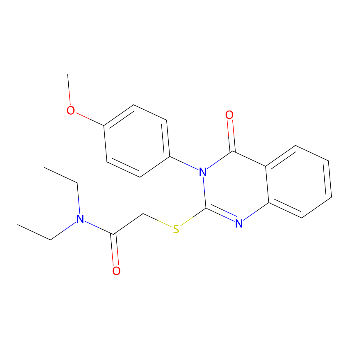 N,N-diethyl-2-{[3-(4-methoxyphenyl)-4-oxo-3,4-dihydroquinazolin-2-yl]sulfanyl}acetamide molecular structure, CAS 488854-20-2