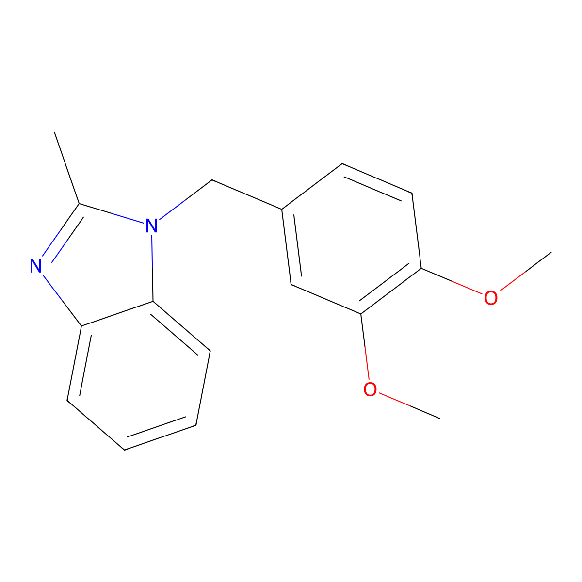 1-(3,4-dimethoxybenzyl)-2-methyl-1H-benzimidazole molecular structure, CAS 488857-48-3