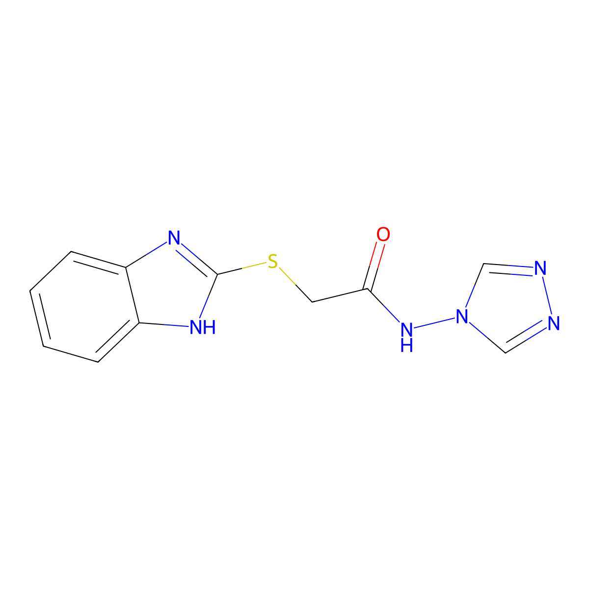 2-(1H-benzimidazol-2-ylsulfanyl)-N-(4H-1,2,4-triazol-4-yl)acetamide molecular structure, CAS 488857-81-4