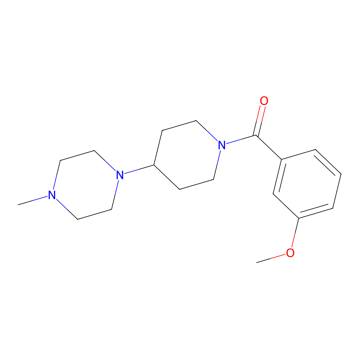 (3-Methoxyphenyl)[4-(4-methylpiperazin-1-yl)piperidin-1-yl]methanone molecular structure, CAS 488857-95-0