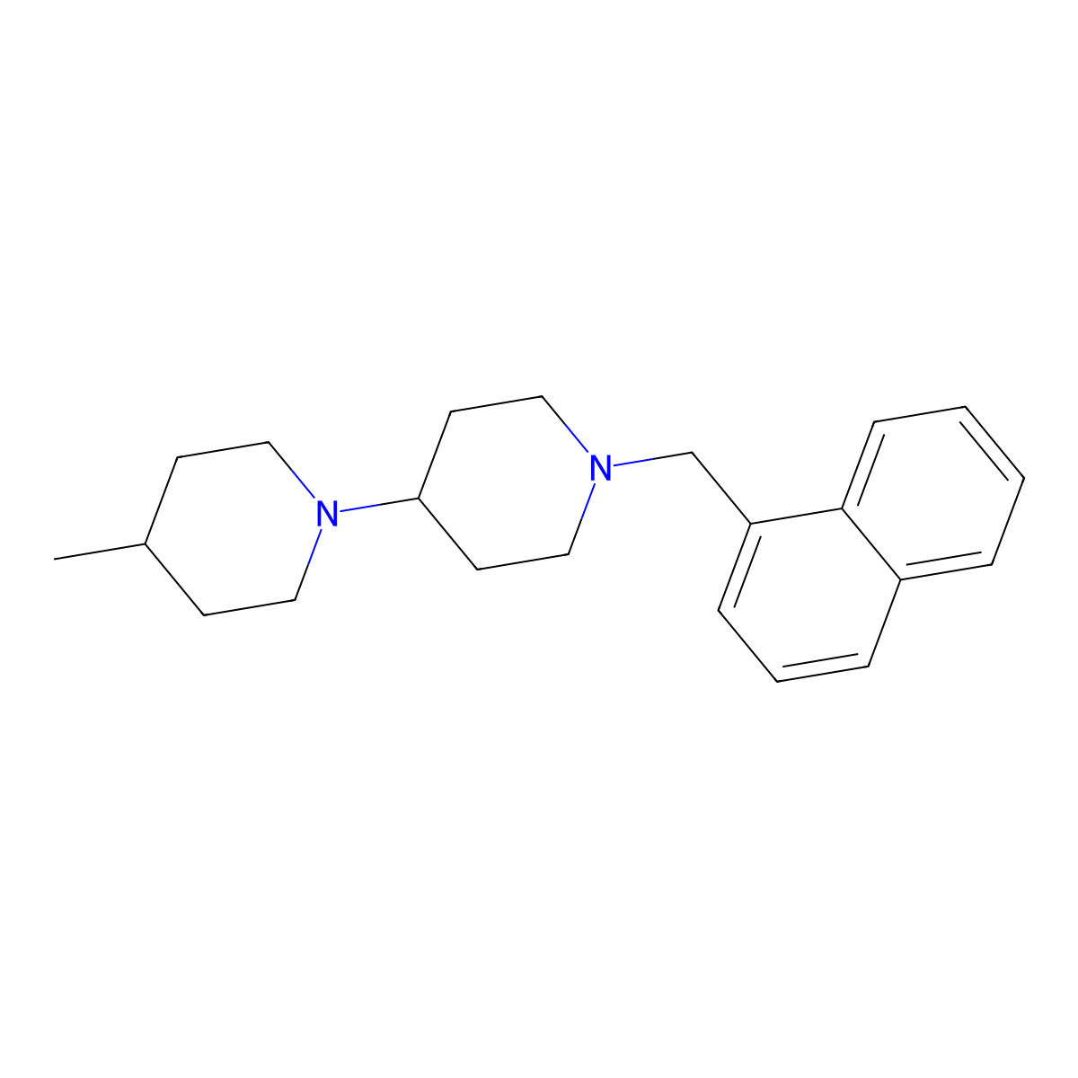 4-Methyl-1'-(naphthalen-1-ylmethyl)-1,4'-bipiperidine molecular structure, CAS 488858-43-1