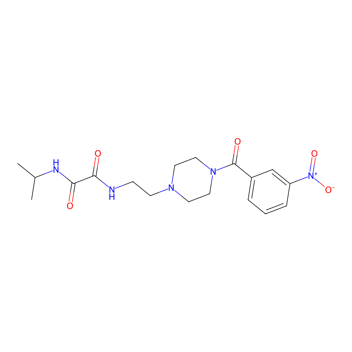N-[2-[4-(3-nitrobenzoyl)piperazin-1-yl]ethyl]-N'-propan-2-yloxamide molecular structure, CAS 488858-44-2