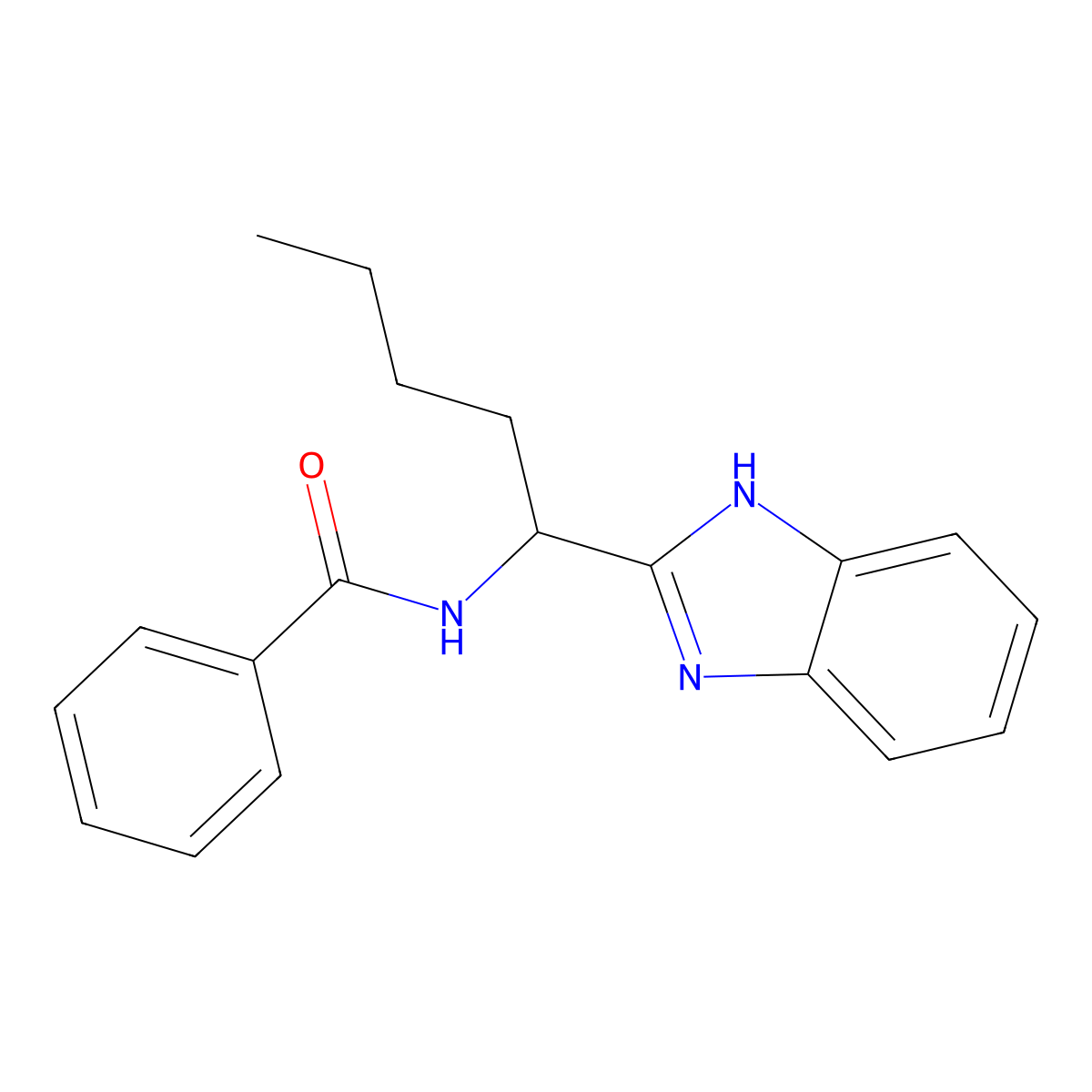 N-[1-(1H-benzimidazol-2-yl)pentyl]benzamide molecular structure, CAS 488859-98-9