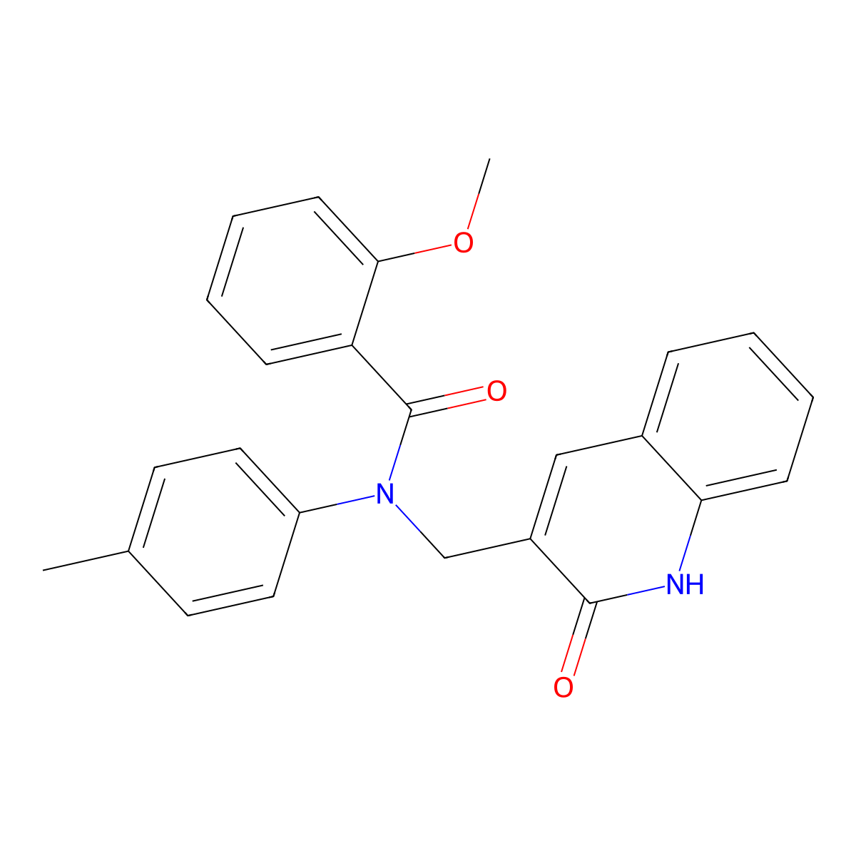 2-methoxy-N-(4-methylphenyl)-N-[(2-oxo-1H-quinolin-3-yl)methyl]benzamide molecular structure, CAS 488860-19-1