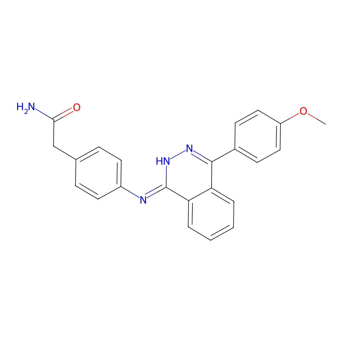 2-[4-[[4-(4-Methoxyphenyl)-1-phthalazinyl]amino]phenyl]acetamide molecular structure, CAS 488861-41-2