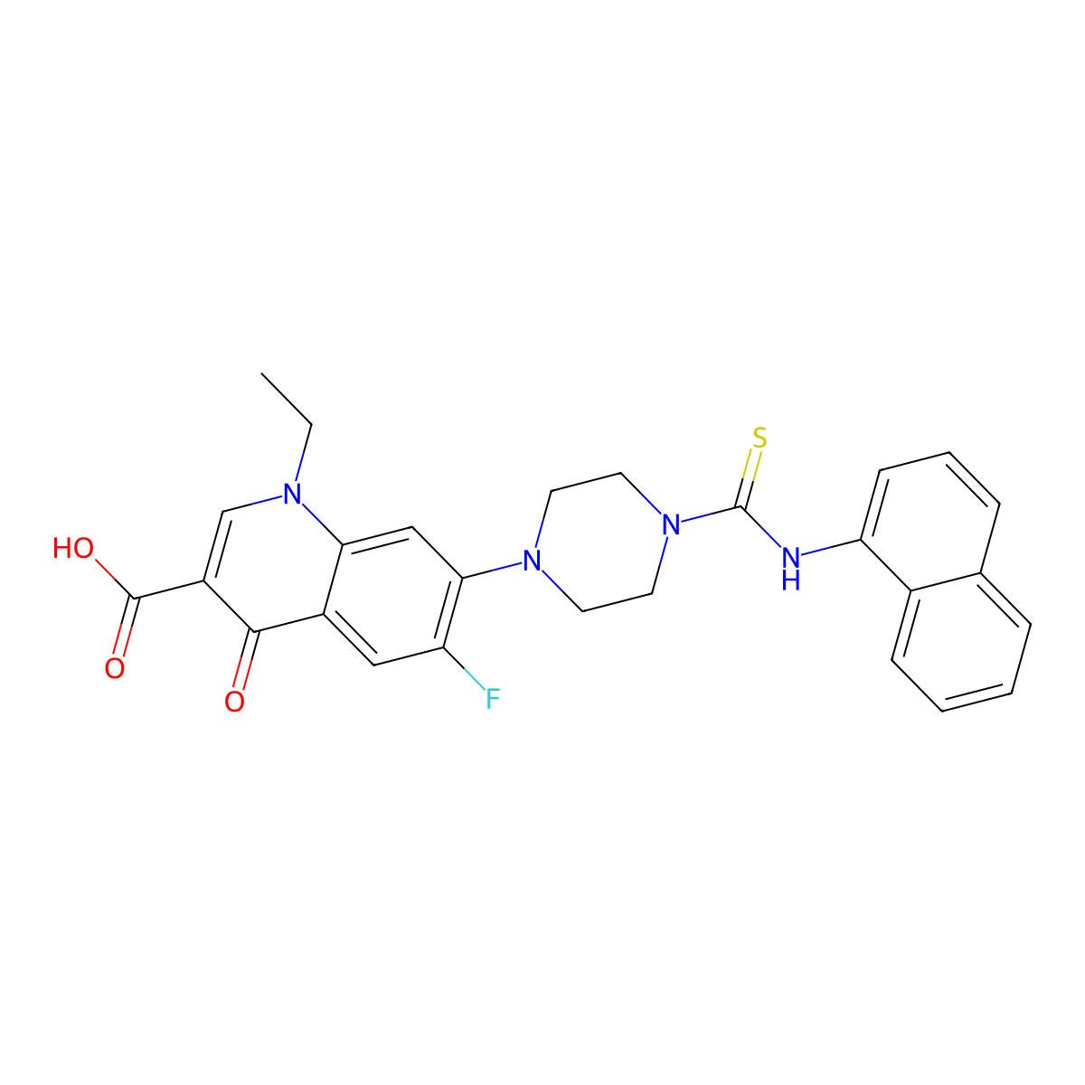 1-Ethyl-6-fluoro-7-[4-(naphthalen-1-ylcarbamothioyl)piperazin-1-yl]-4-oxoquinoline-3-carboxylic acid molecular structure, CAS 488861-71-8