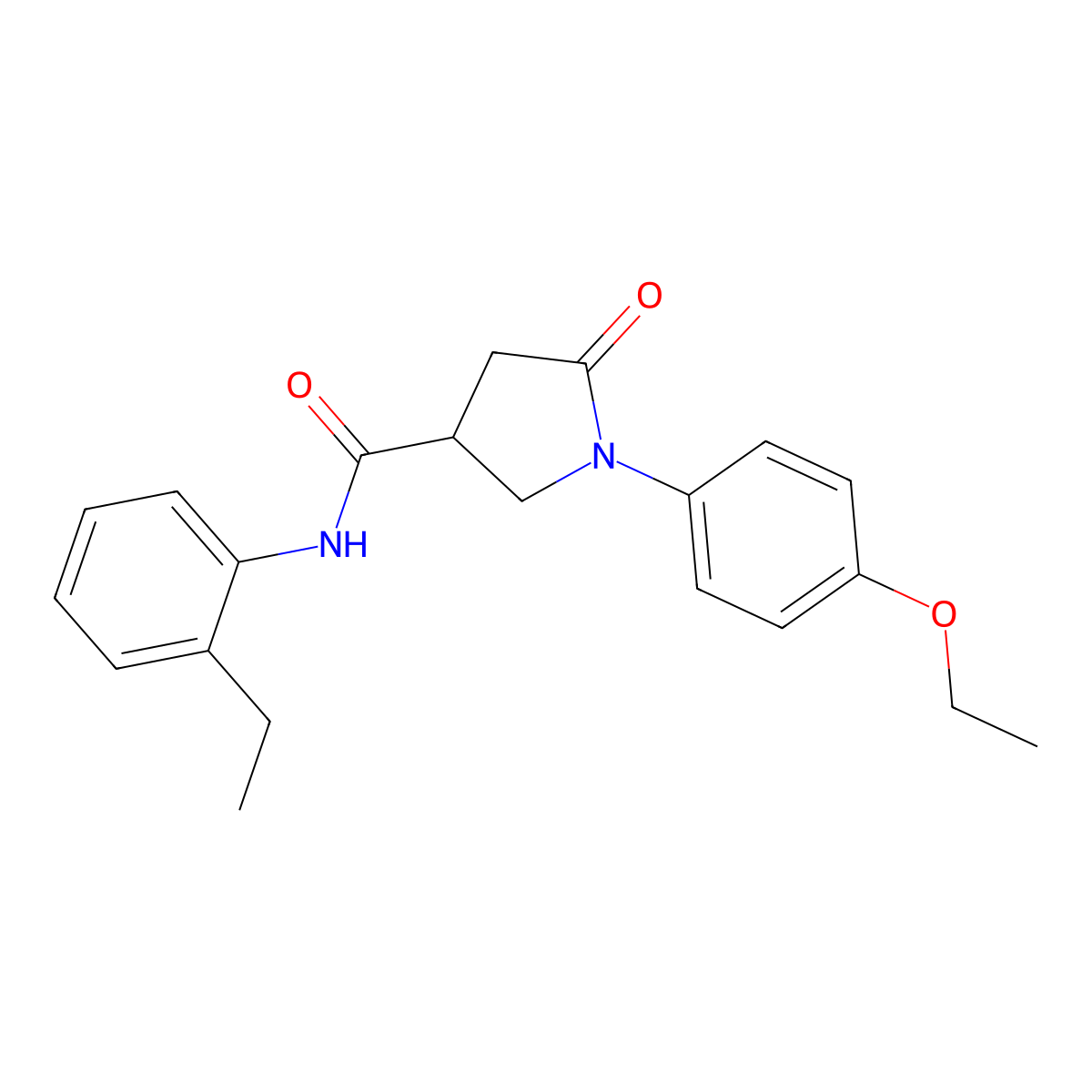 1-(4-ethoxyphenyl)-N-(2-ethylphenyl)-5-oxopyrrolidine-3-carboxamide molecular structure, CAS 488862-07-3