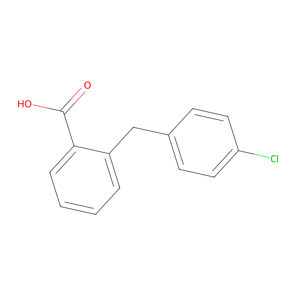 2-[(4-Chlorophenyl)methyl]benzoic acid molecular structure, CAS 4889-70-7