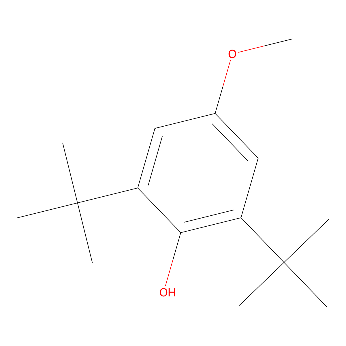 2,6-Di-tert-butyl-4-methoxyphenol molecular structure, CAS 489-01-0