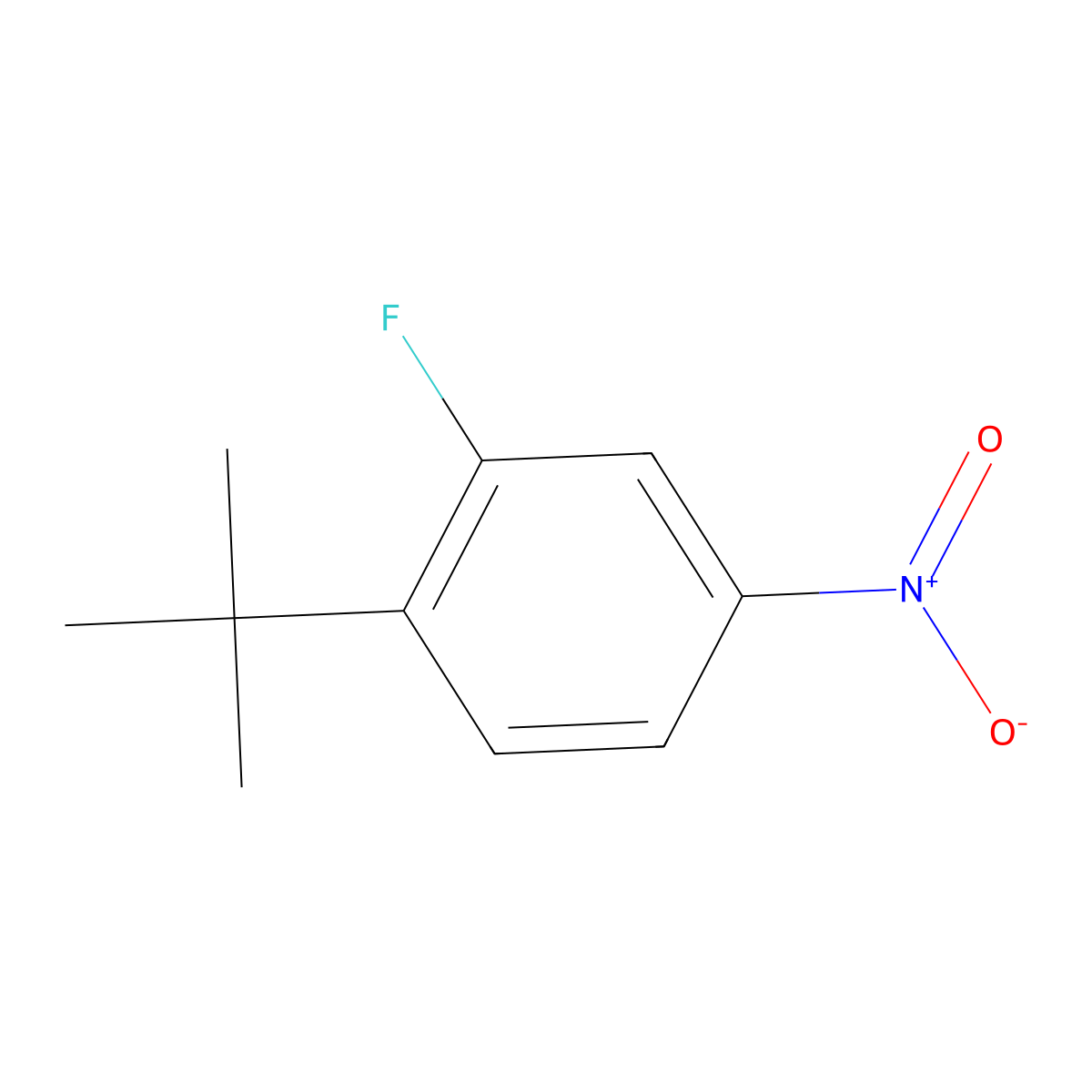 1-Tert-butyl-2-fluoro-4-nitrobenzene molecular structure, CAS 489-18-9